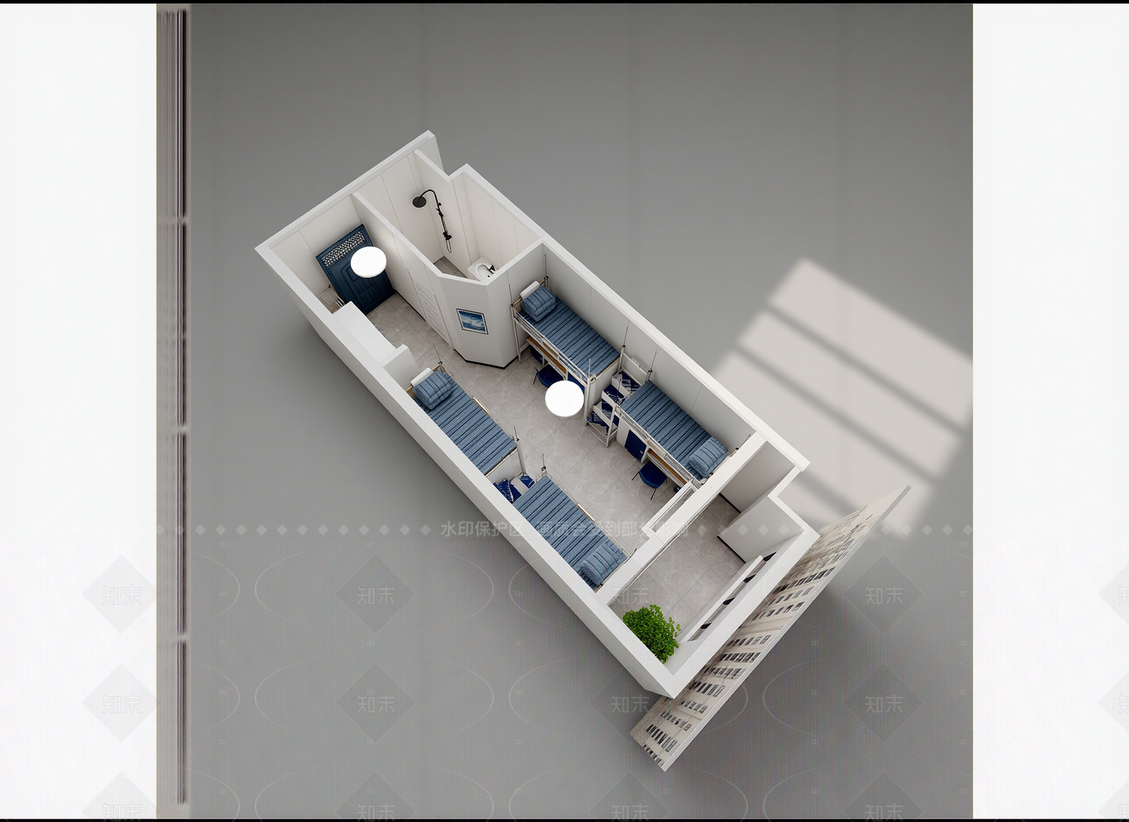 现代宿舍3D模型下载【ID:1214578380】