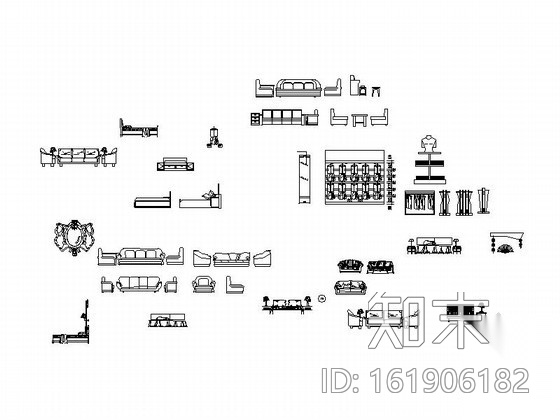 经典室内CAD常用图块下载cad施工图下载【ID:161906182】
