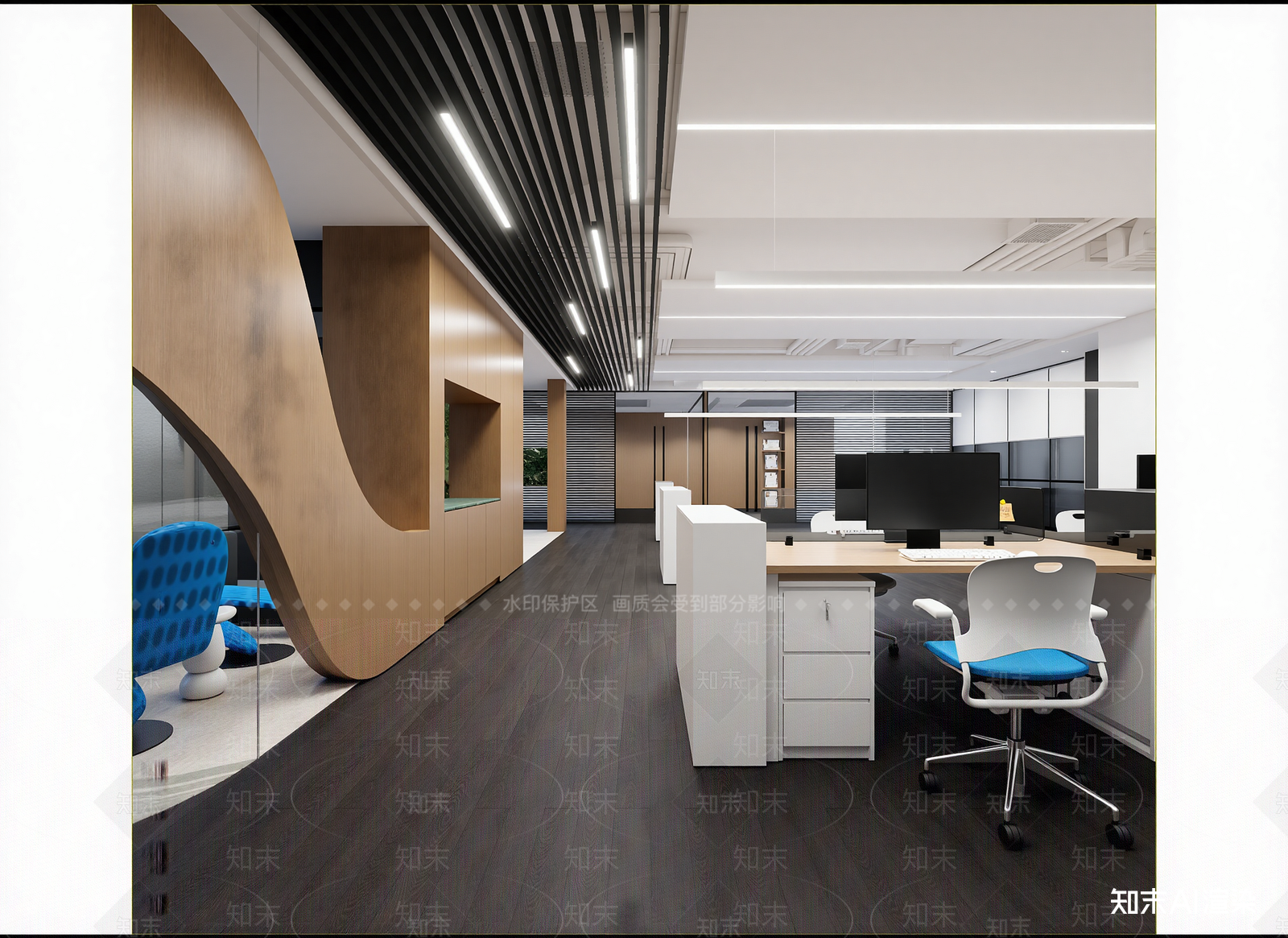 现代办公区3D模型下载【ID:1214681265】
