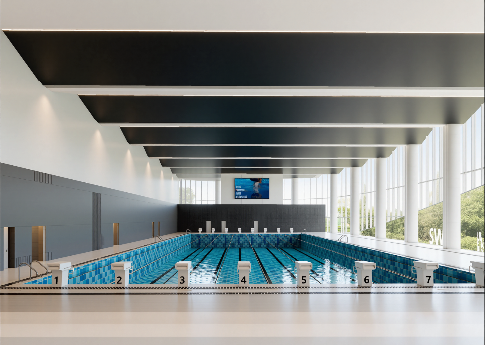 现代游泳馆3D模型下载【ID:1215042166】