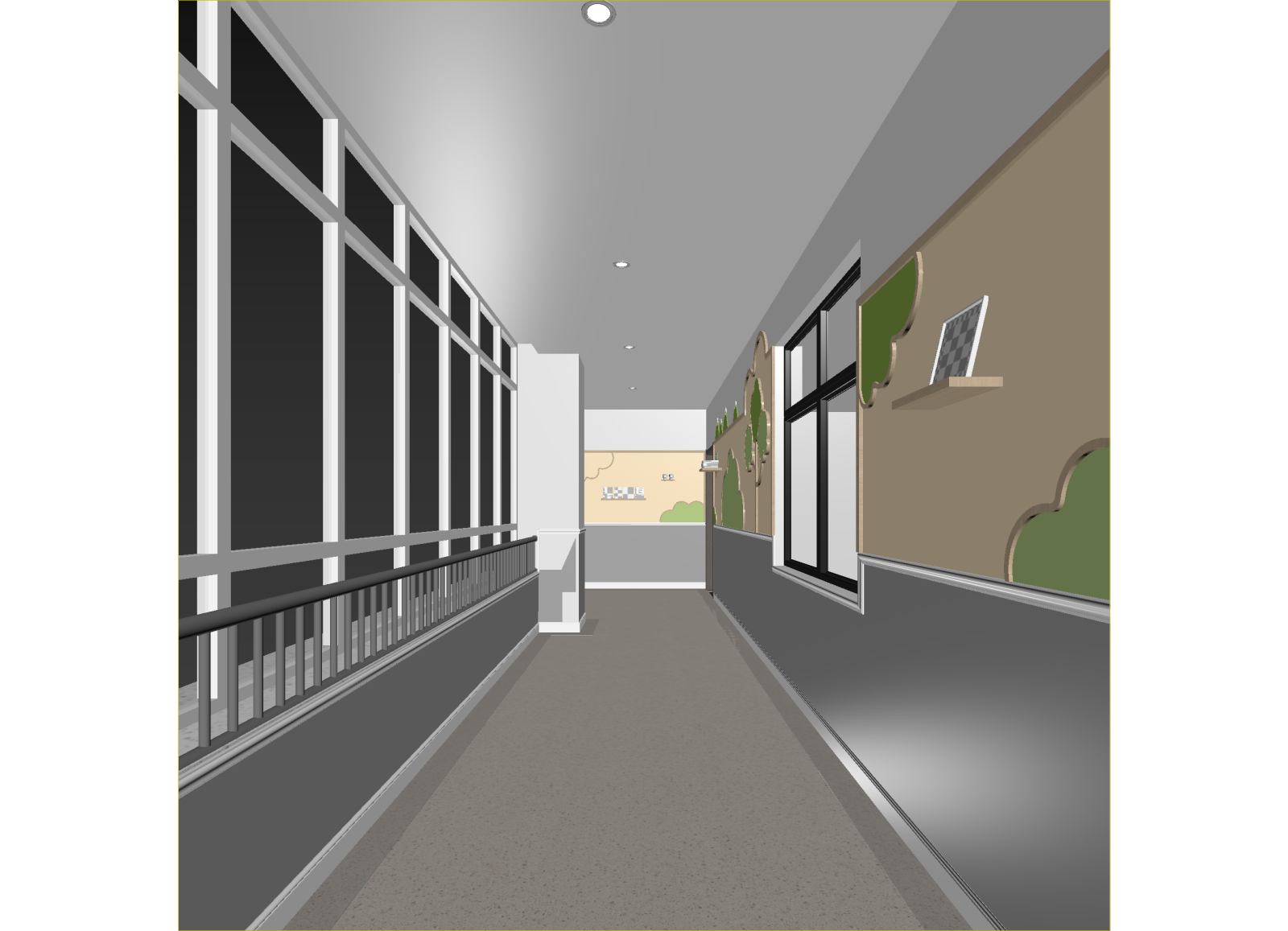 现代走廊3D模型下载【ID:1214944229】