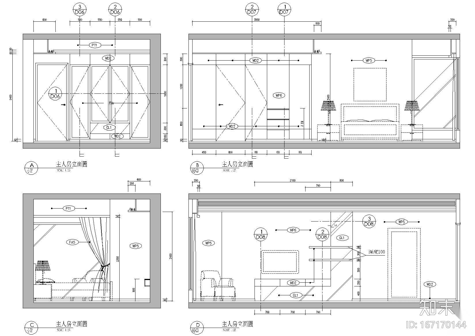 [上海]梁志天_南丹東路三房样板房施工图cad施工图下载【ID:167170144】