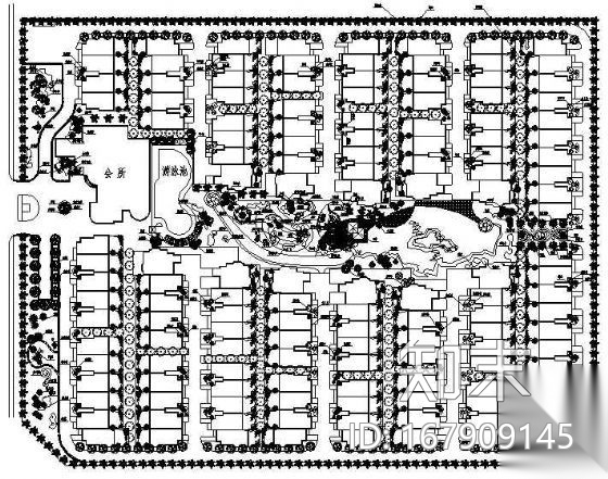 锦秀京江庭院平面设计图cad施工图下载【ID:167909145】