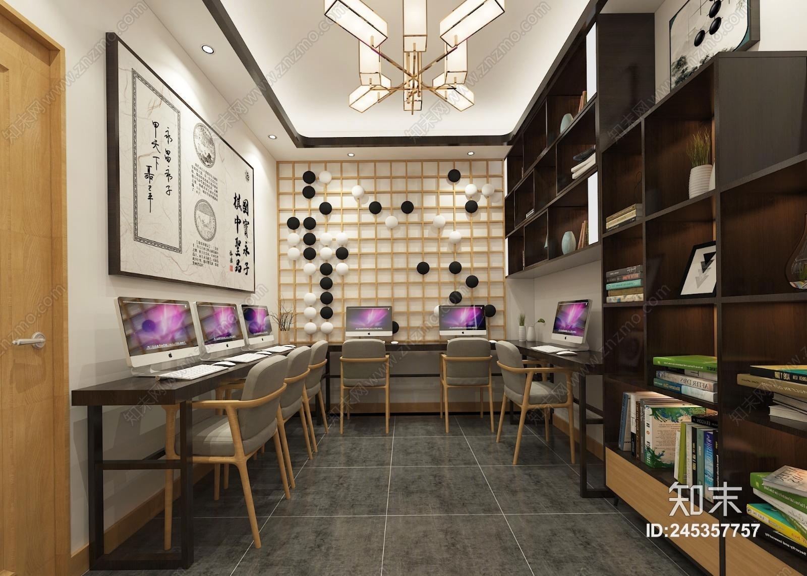 新中式永子书吧3D模型下载【ID:245357757】