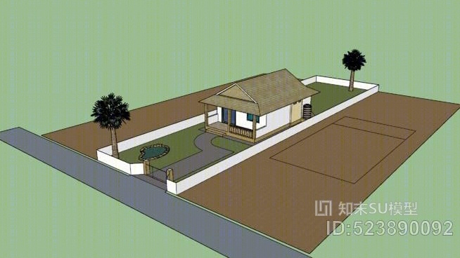 1间卧室的平房SU模型下载【ID:523890092】