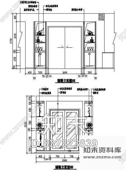 图块/节点玄关图块cad施工图下载【ID:832323839】