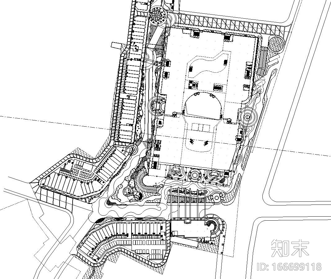 [山东]信合商城居住区全套景观施工图设计（包含CAD+2...cad施工图下载【ID:166699118】