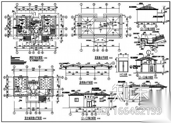 某公园公用厕所建筑结构施工图cad施工图下载【ID:166462139】