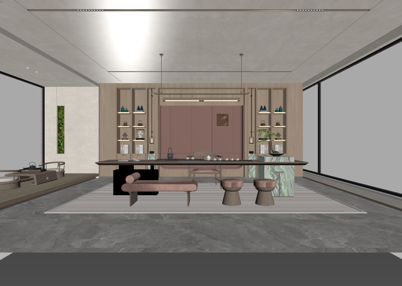 新中式茶馆3D模型下载【ID:1214307380】