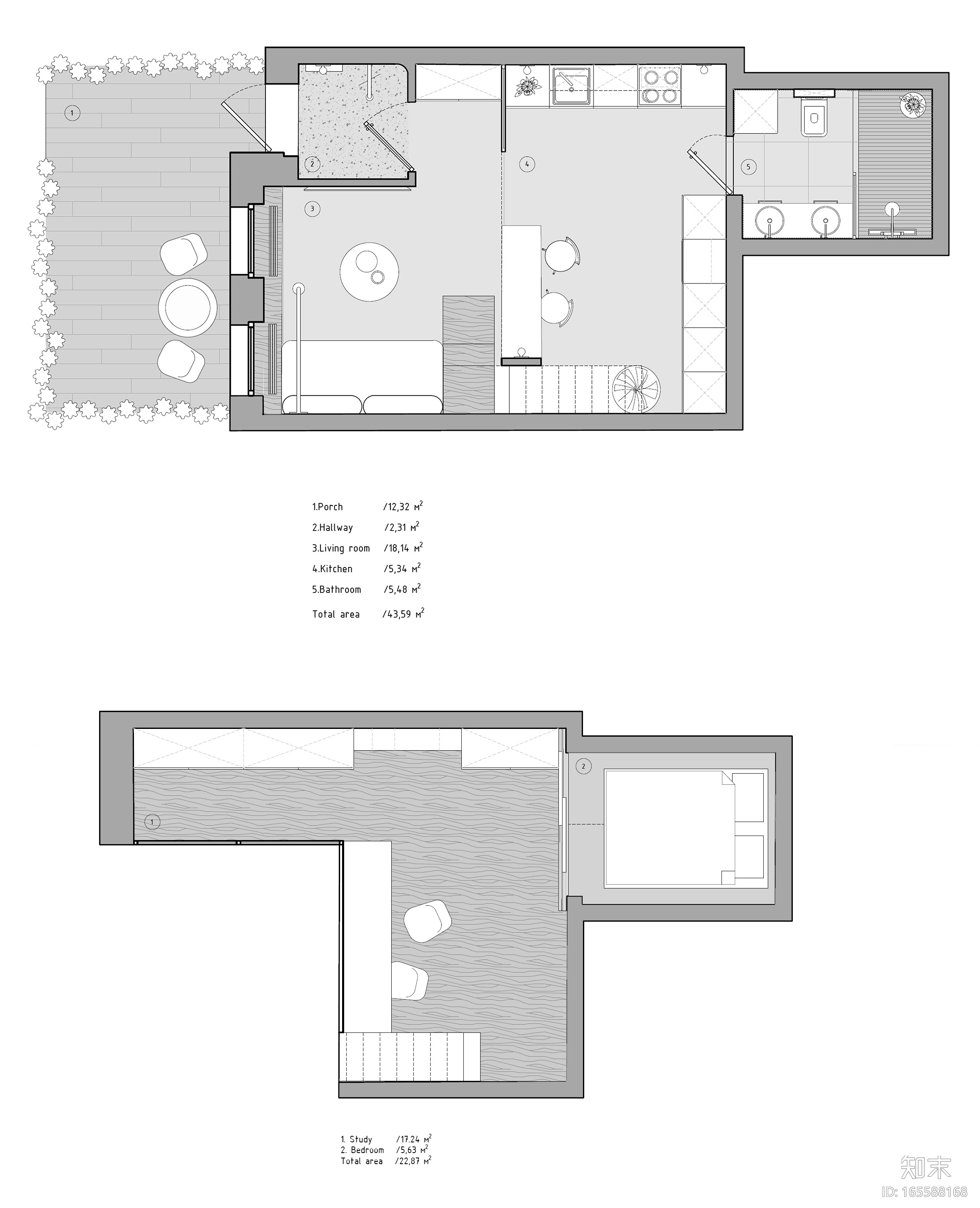 伦敦-北欧的精致LOFT公寓设计效果图+JPG施工图下载【ID:165588168】