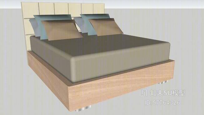 双人床SU模型下载【ID:57764326】