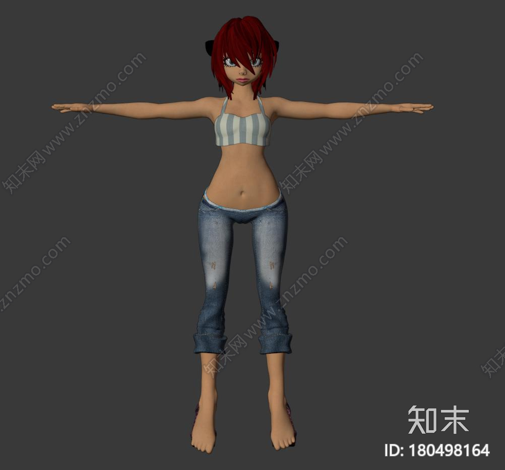 卡通女孩辣妹儿CG模型下载【ID:180498164】