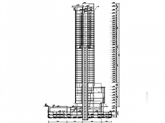 [广东]41层现代风格星级酒店建筑施工图（140余张图纸）cad施工图下载【ID:166222134】