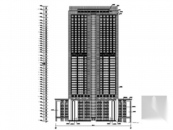 [广东]41层现代风格星级酒店建筑施工图（140余张图纸）cad施工图下载【ID:166222134】