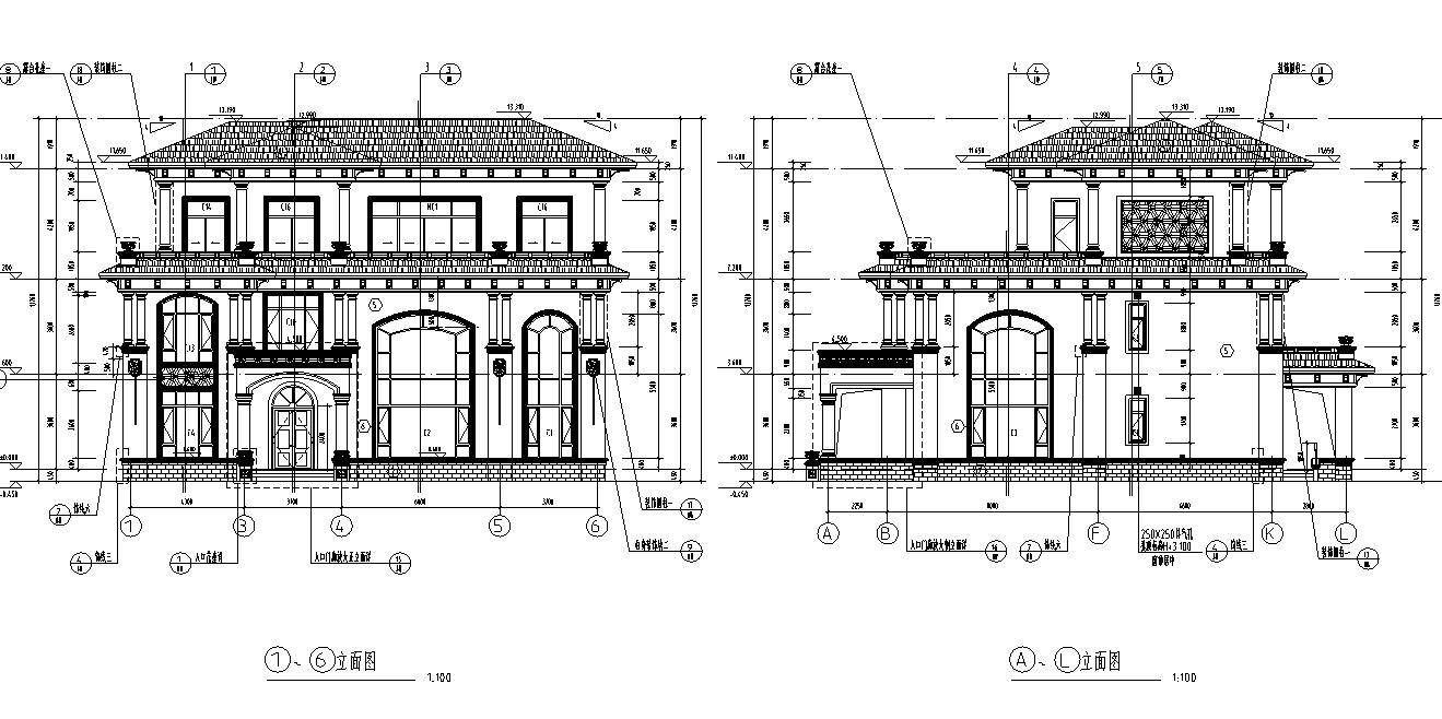 3层单家独院式别墅框架结构建筑设计（包含CAD）施工图下载【ID:166581103】