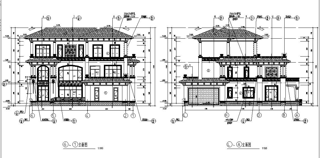 3层单家独院式别墅框架结构建筑设计（包含CAD）施工图下载【ID:166581103】