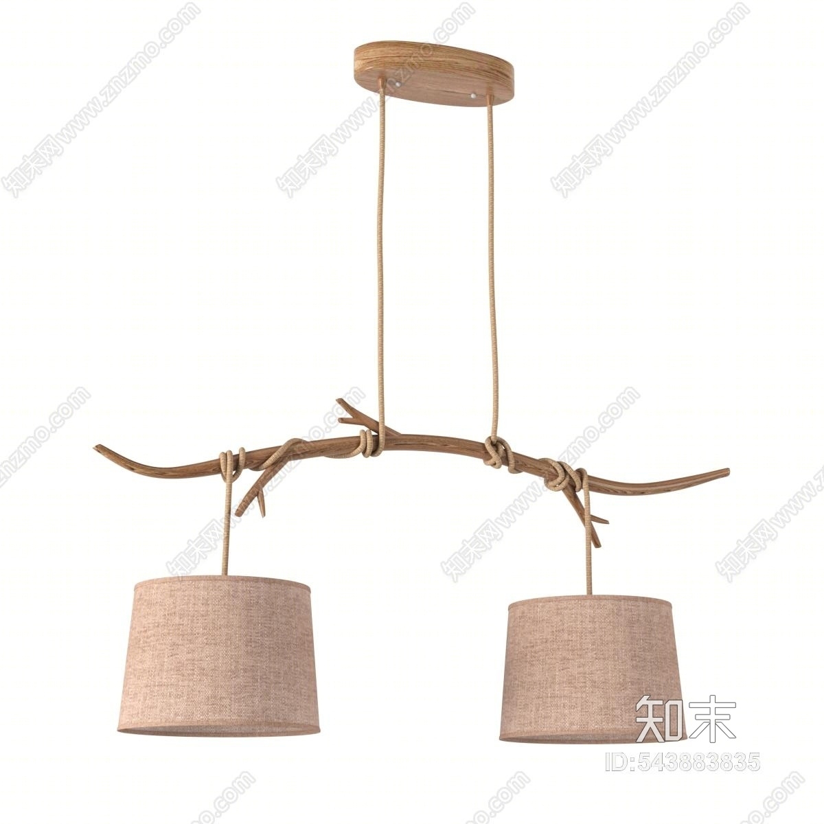 地中海美式田园吊灯3D模型下载【ID:543883835】