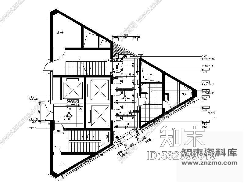 施工图酒店电梯厅装修施工图cad施工图下载【ID:532059619】