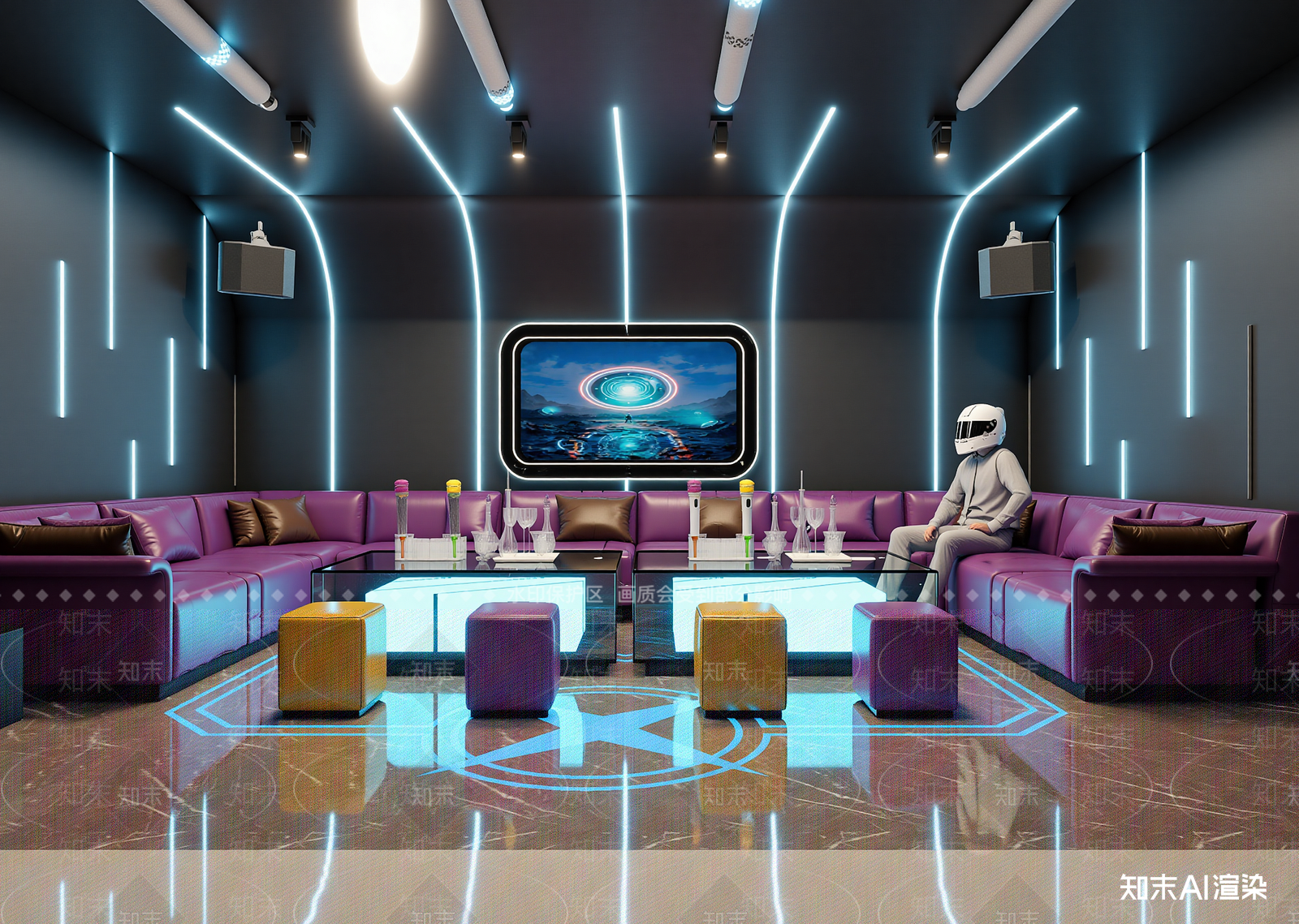 现代电竞房3D模型下载【ID:1214606042】