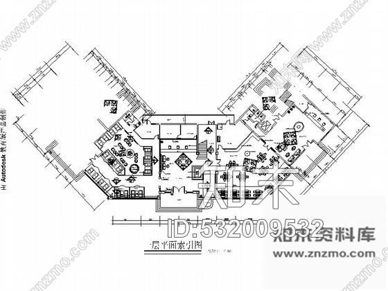 施工图安徽某时尚餐厅室内装修图cad施工图下载【ID:532009532】
