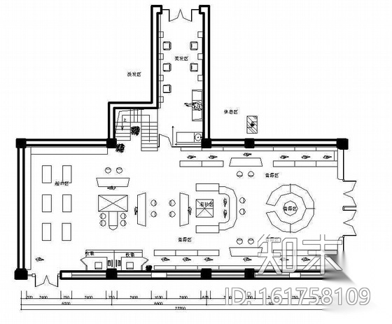 某美容美发店装饰设计图施工图下载【ID:161758109】