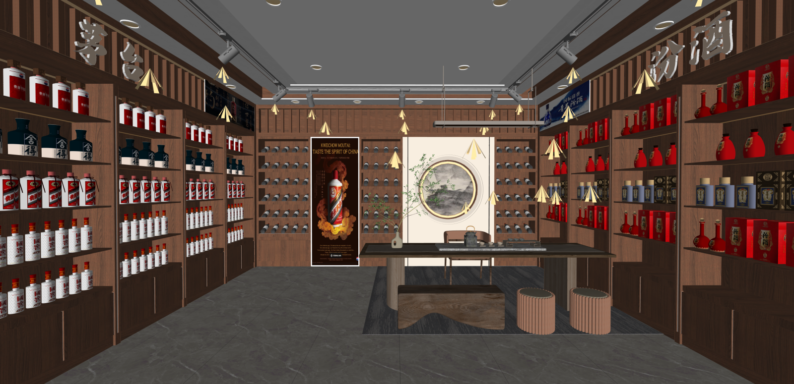 新中式烟酒店SU模型下载【ID:1216014940】
