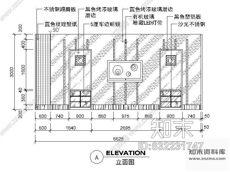 图块/节点大厅装饰立面cad施工图下载【ID:832231747】