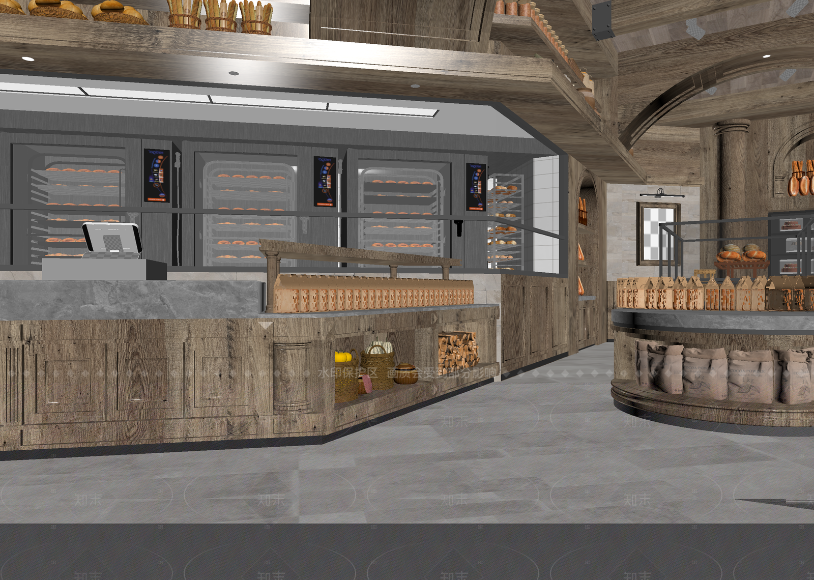 现代面包店3D模型下载【ID:1214988730】