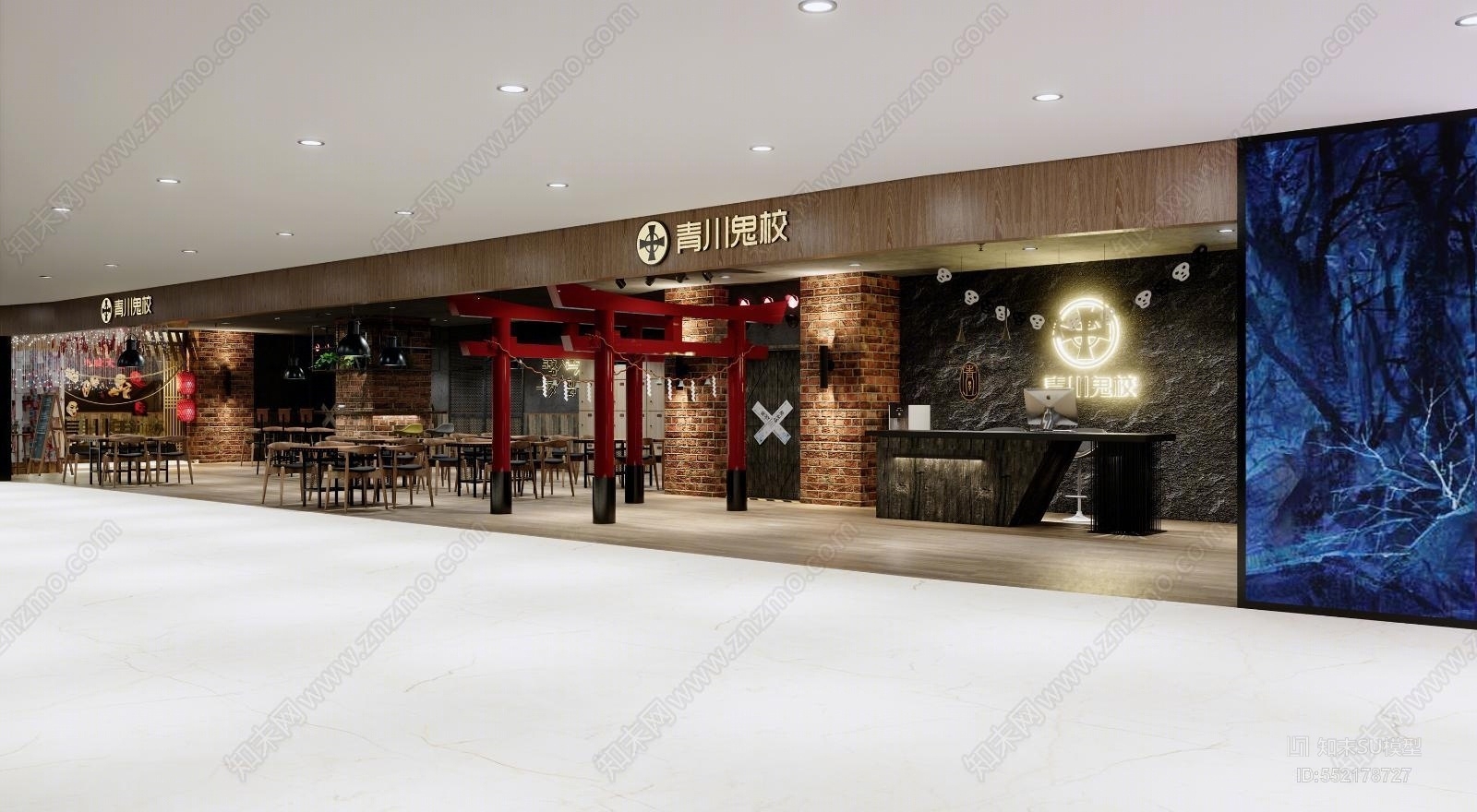 现代接待大厅SU模型下载【ID:552178727】