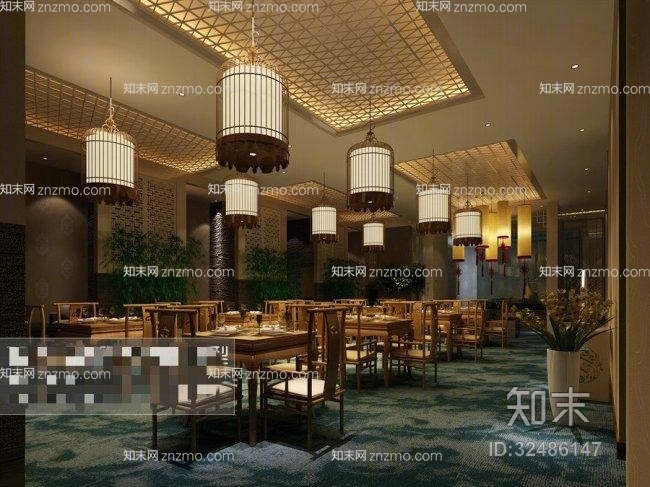中餐厅33D模型下载【ID:32486147】