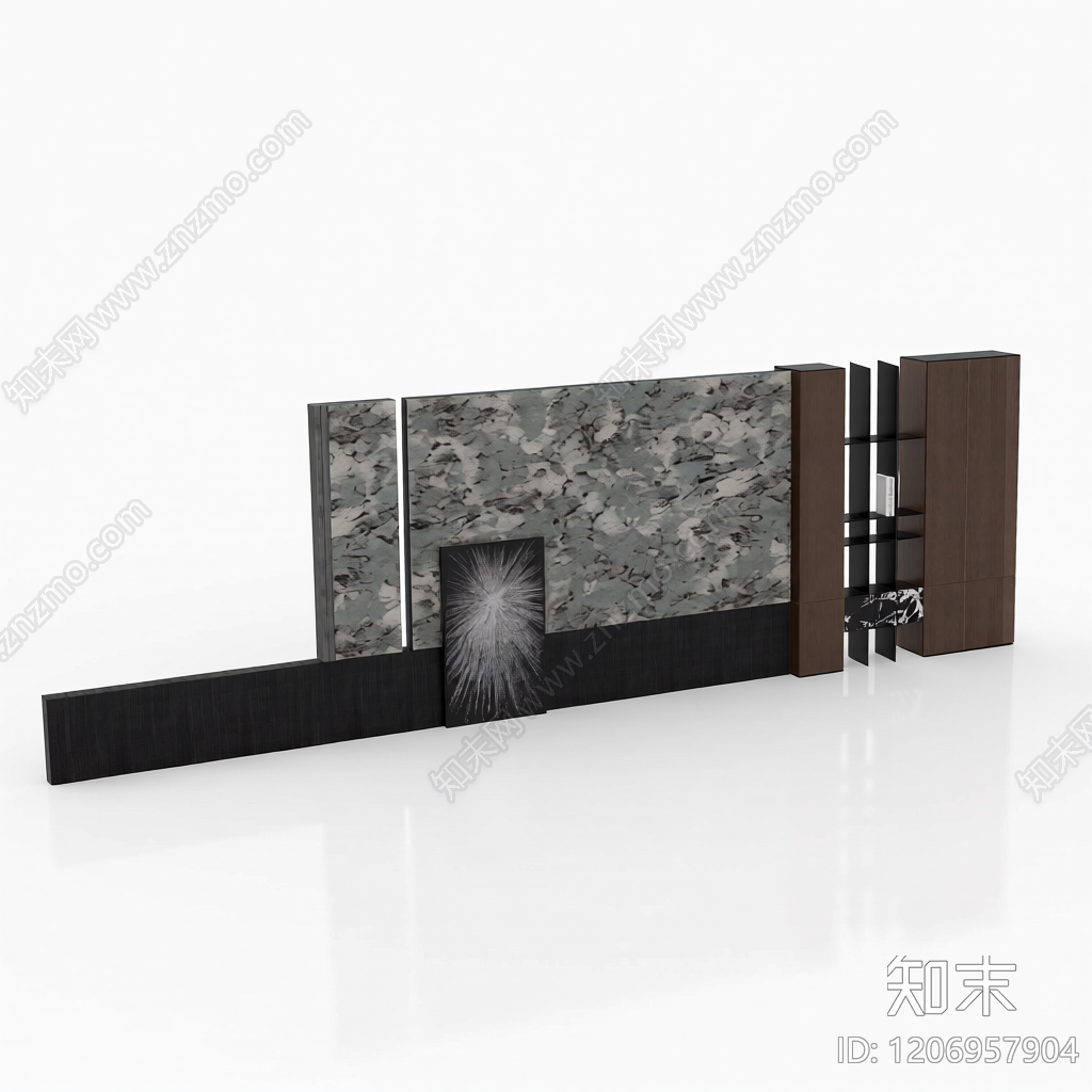 电视墙组合装饰体3D模型下载【ID:1206957904】