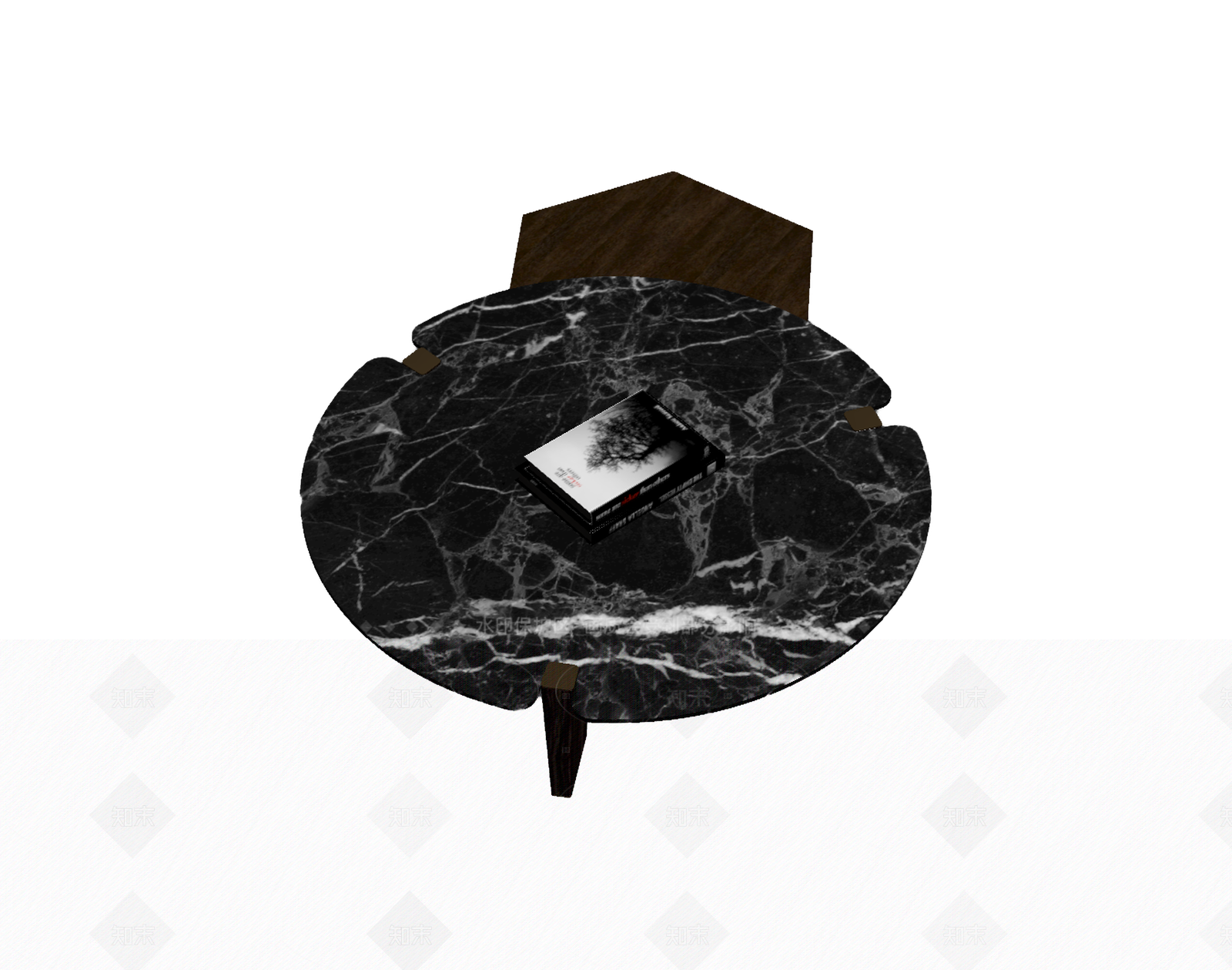 大理石茶几与长桌组合3D模型下载【ID:1205545509】