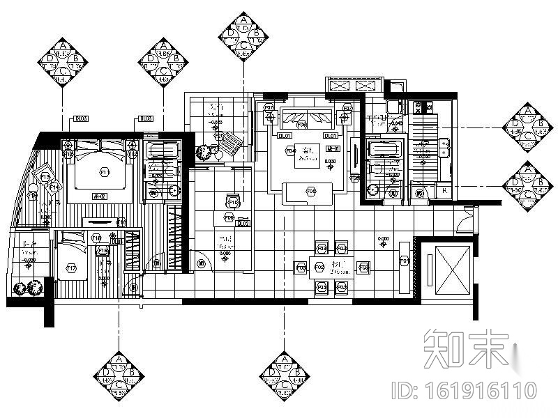 [珠海]三居室样板房交楼标准施工图cad施工图下载【ID:161916110】