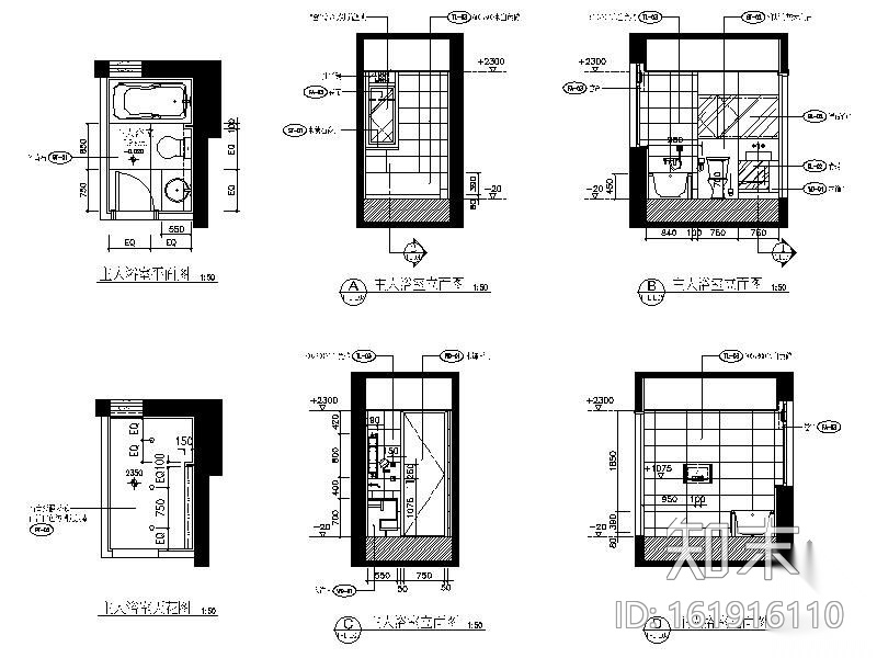 [珠海]三居室样板房交楼标准施工图cad施工图下载【ID:161916110】