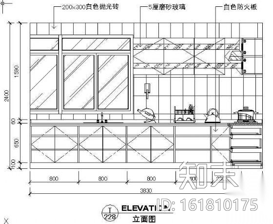厨房立剖面图cad施工图下载【ID:161810175】
