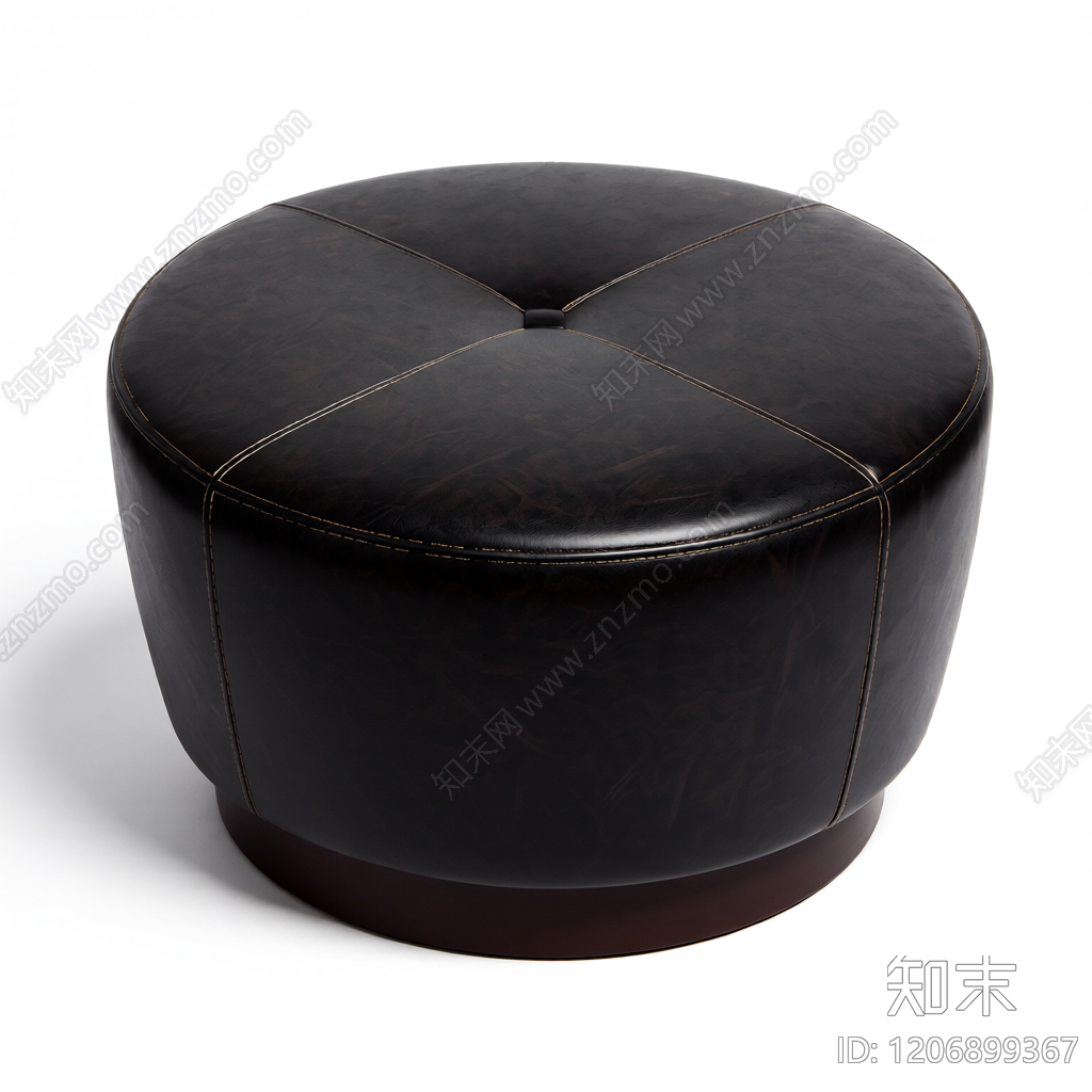 黑色皮革脚凳3D模型下载【ID:1206899367】