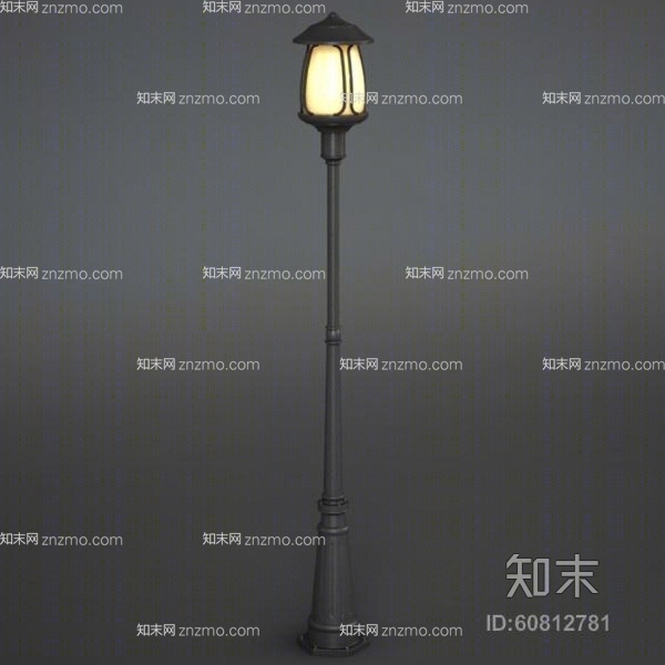 现代灰色金属花园灯3D模型下载【ID:60812781】