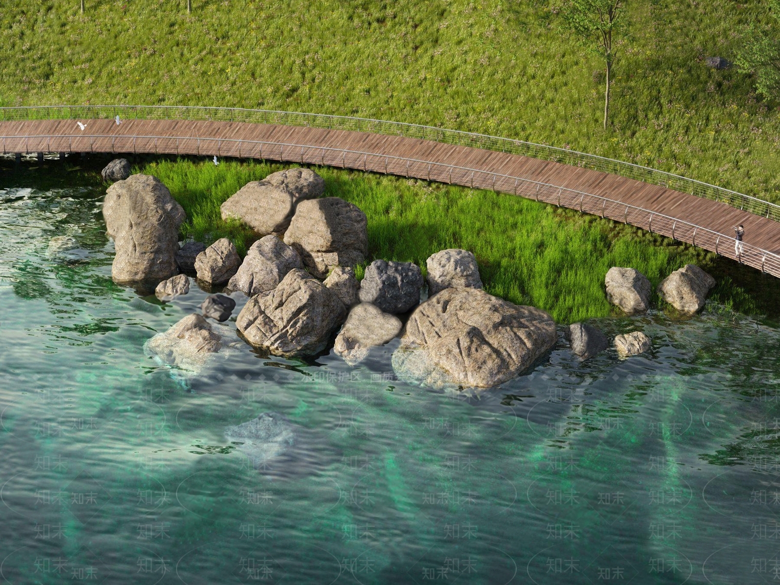 现代湿地公园园林景观3D模型下载【ID:292548613】