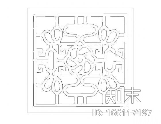 中式木格纹样图块cad施工图下载【ID:166117197】