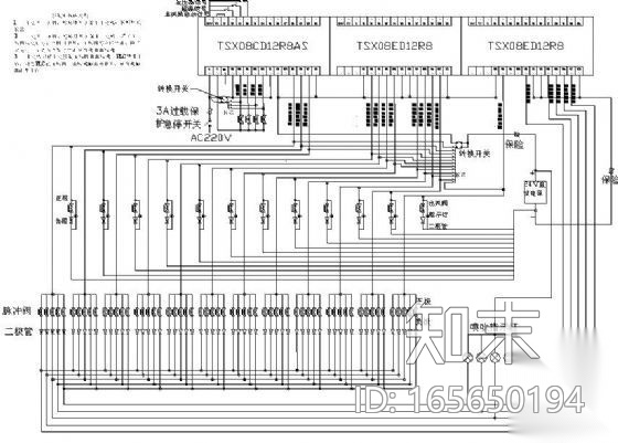 脉冲喷吹PLC接线图cad施工图下载【ID:165650194】