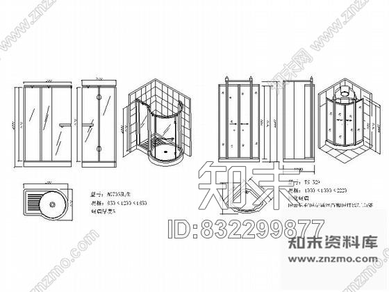 图块/节点时尚品牌卫浴五金平立面透视图CAD图块下载施工图下载【ID:832299877】