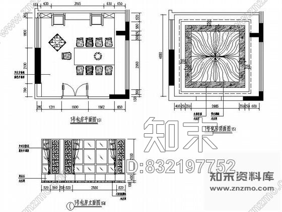 图块/节点特色茶楼包房立面图cad施工图下载【ID:832197752】