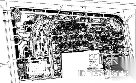 某商业中心景观绿化规划总平面图施工图下载【ID:167016112】