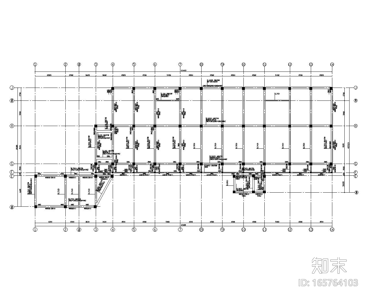 四层幼儿园框架结构cad施工图下载【ID:165764103】