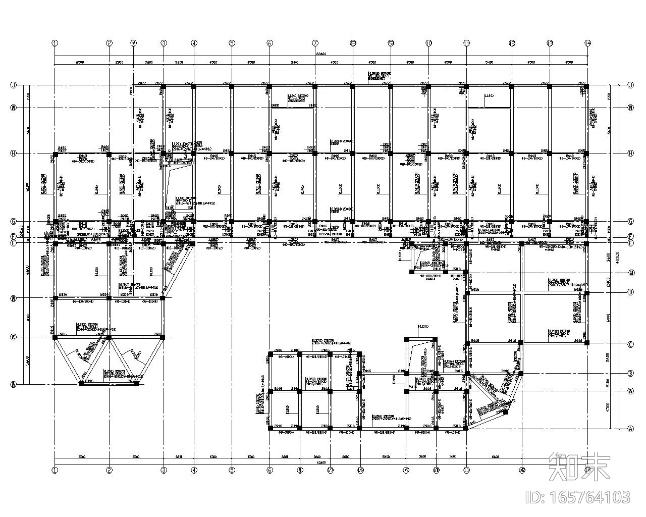 四层幼儿园框架结构cad施工图下载【ID:165764103】