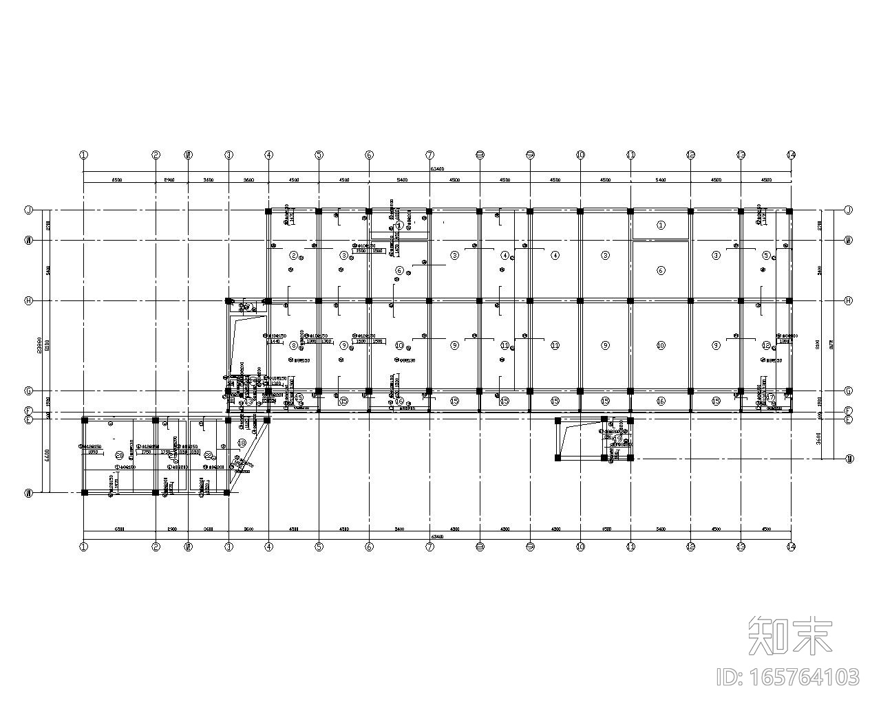 四层幼儿园框架结构cad施工图下载【ID:165764103】