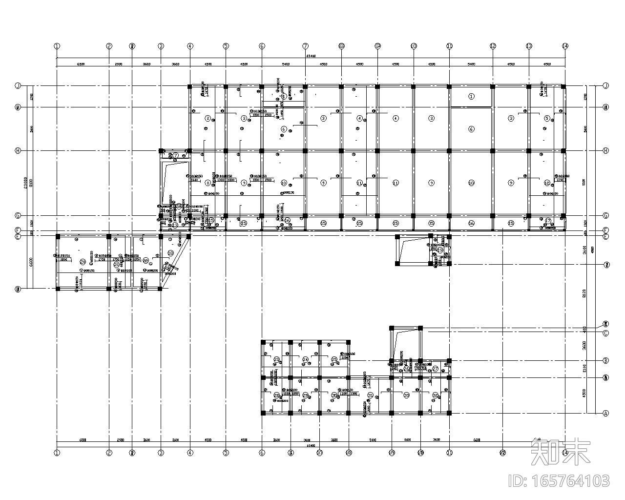 四层幼儿园框架结构cad施工图下载【ID:165764103】