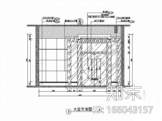 [广东]佛山某高级住宅区住户大堂装修图cad施工图下载【ID:166043157】