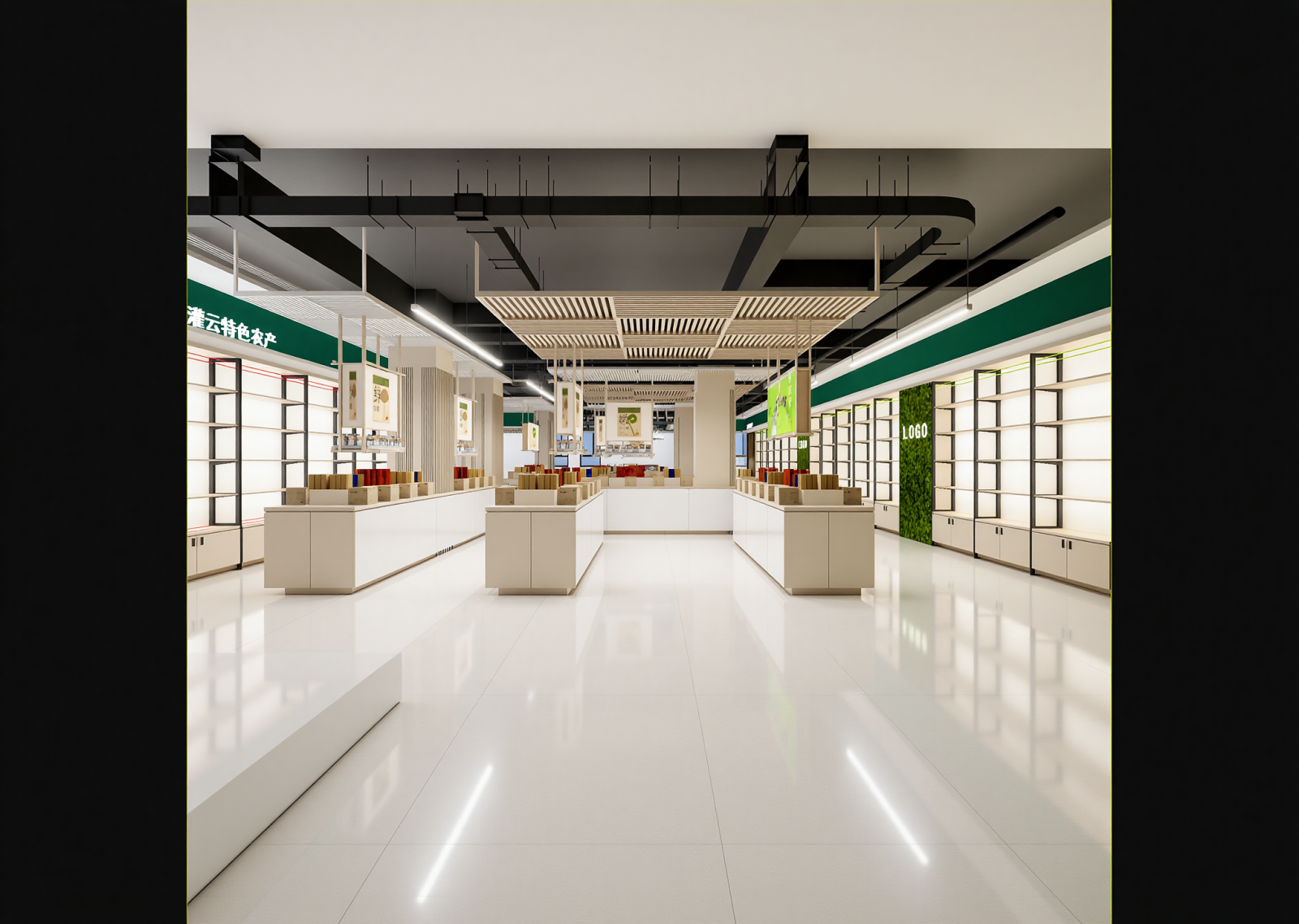 现代农产品展厅3D模型下载【ID:1215089002】