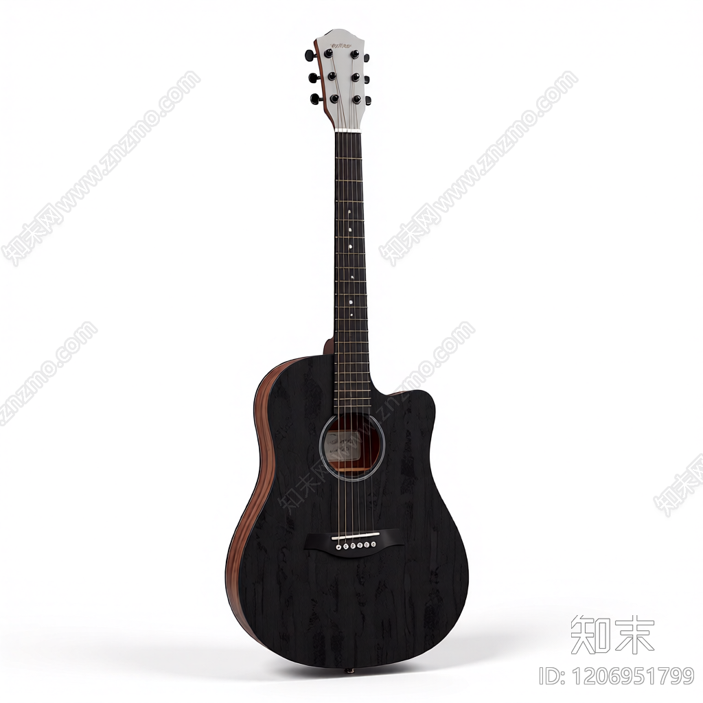 黑木纹吉他3D模型下载【ID:1206951799】
